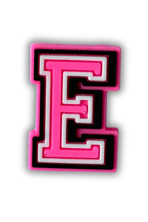 Jibbitz Terlik Süsü pembe e harf - 1