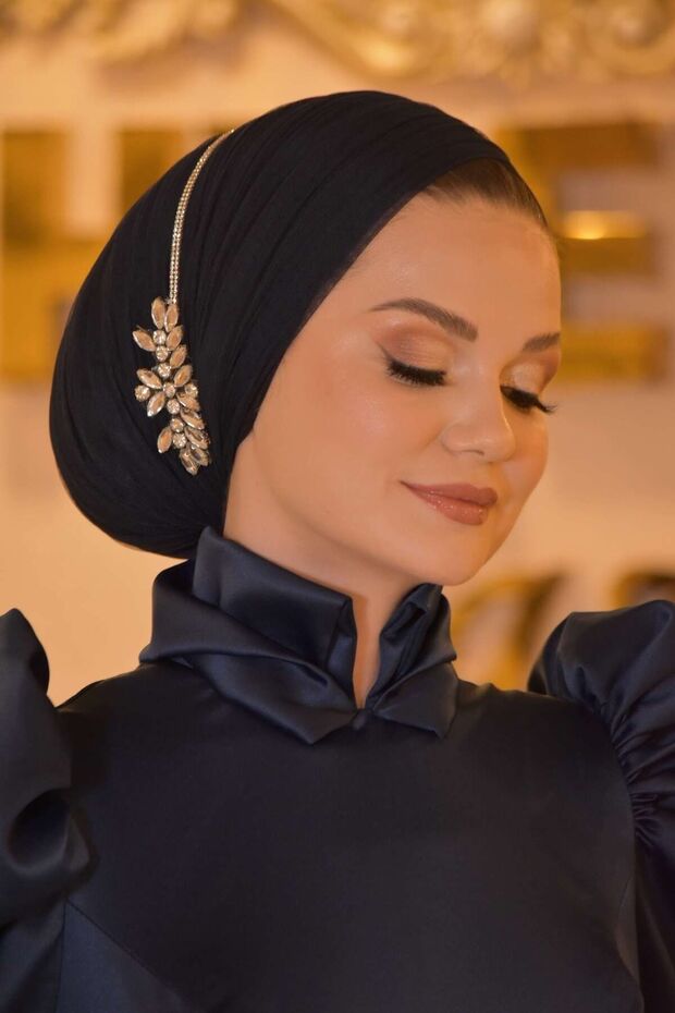 Deva lacivert abiye elbise - 7