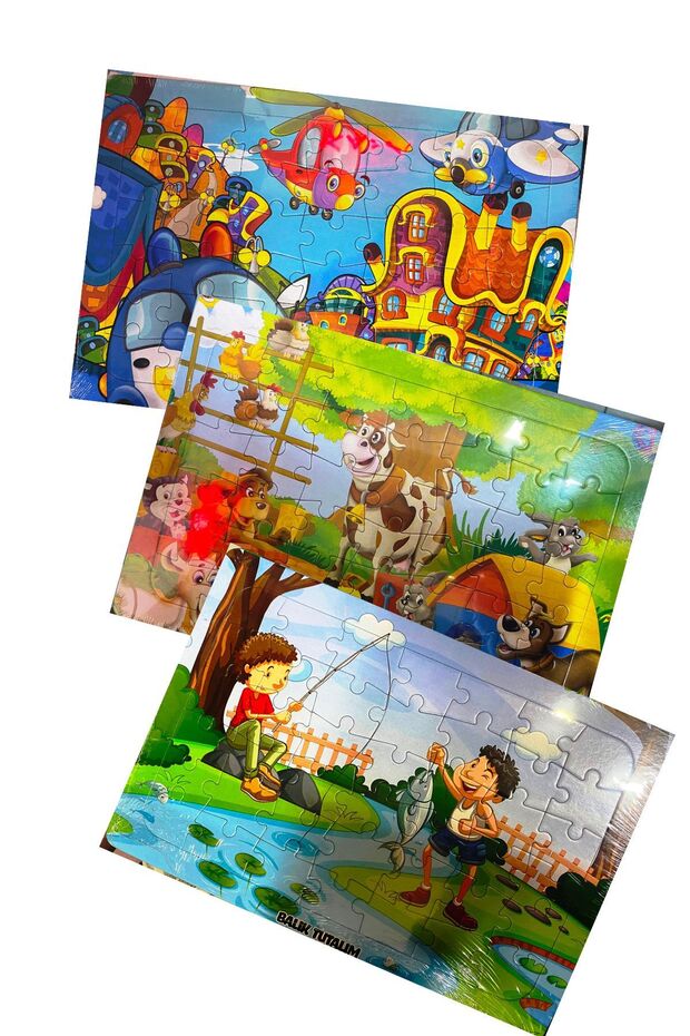 20x30cm Boyamalı Yapboz Seti 3'lü - 3 Farklı Yapboz - 2