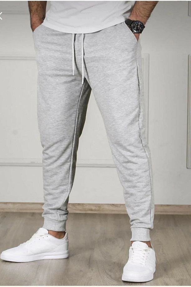 Unisex 2ip Örme Kumaş Paça Ribana Yazlık Eşofman Alt - 1