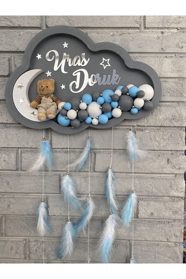 45x30 Cm Bulut Bubble Bebek Kapı Süsü Ledsiz - 1