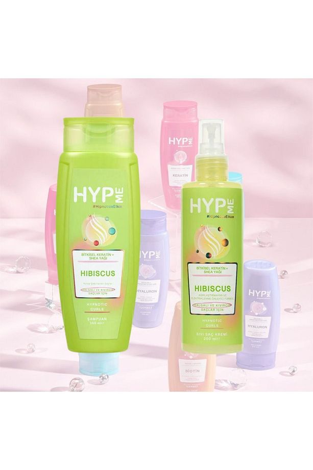 Hibiscus Kıvırcık Saçlar Için Şampuan - Sıvı Saç Kremi 2'li Set - 1