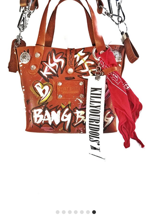 Custom Grafitti Leather Mini Bag - 7