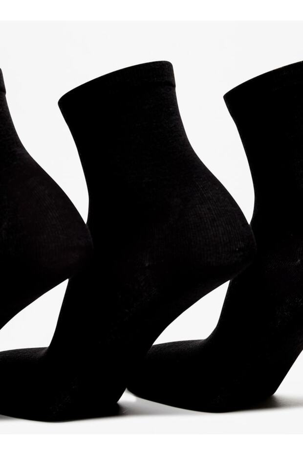 جوارب سادة بطول الكاحل - طقم من 3 قطع - 2