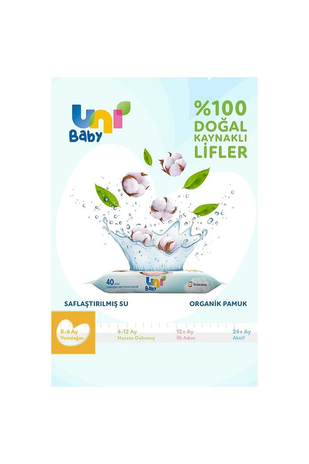 Islak Havlu Hassas Yeni Doğan 40 Yaprak (12 Li Set) 480 Yaprak (Narin Ciltler için) (4PK*3) - 3