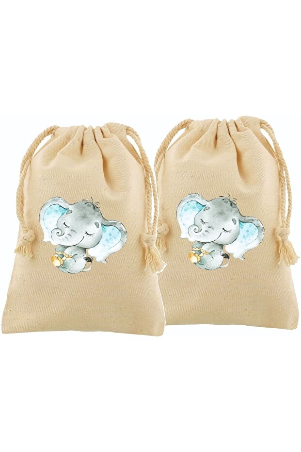 Printed Cloth Suitcase Organizer Gift Bag 2 Pieces