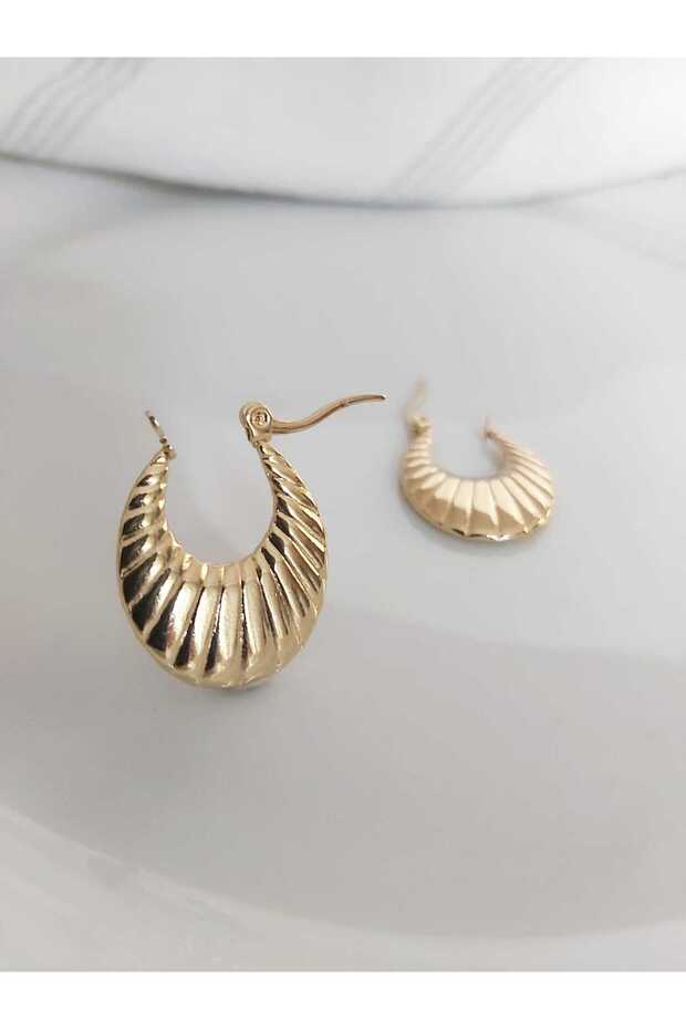 Steel Vintage Gold Hoop Earrings