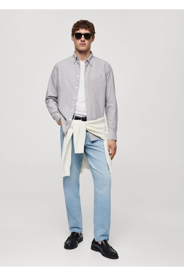 Regular fit pamuklu Oxford gömlek - 2