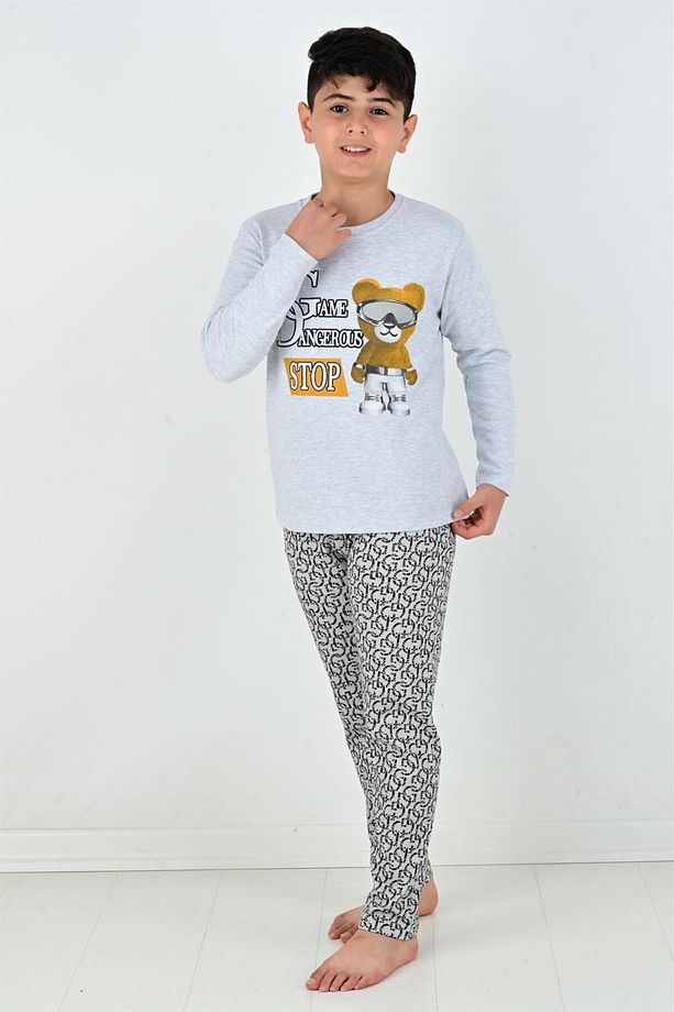 Uzun Kollu Erkek Çocuk Game Dangerous Model Pijama Takımı - 4
