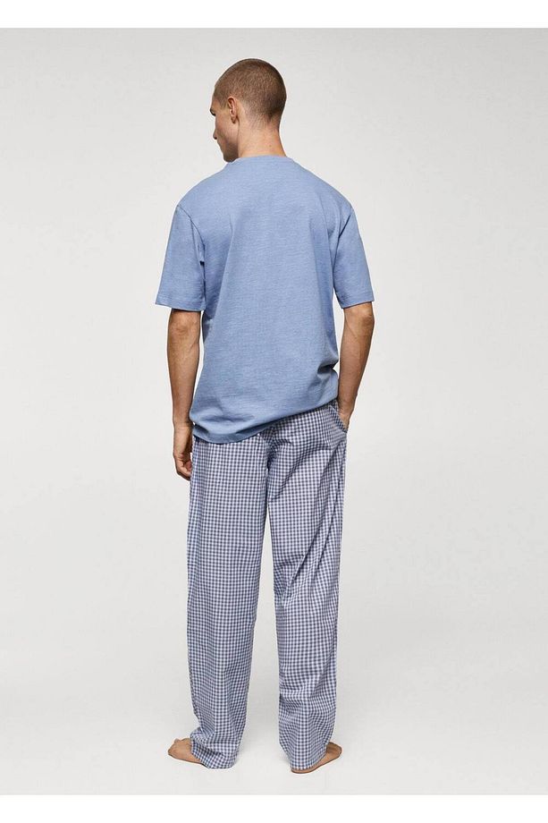 Kareli pamuklu pijama takımı - 4