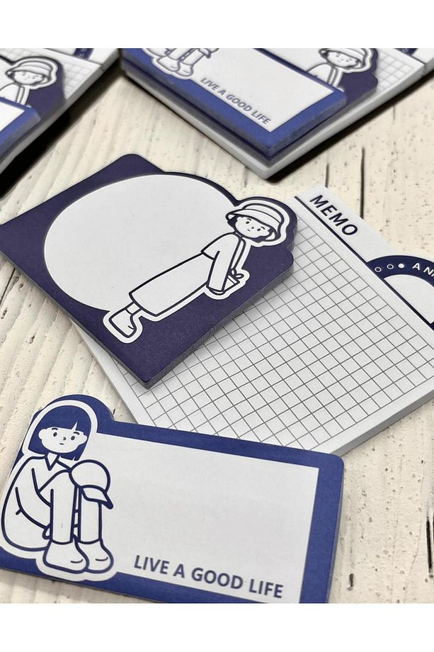 3 Parça Farklı Boyutlarda Mavi Sticky Note Set / Post-it / Bloknot / Not Kağıdı - 4
