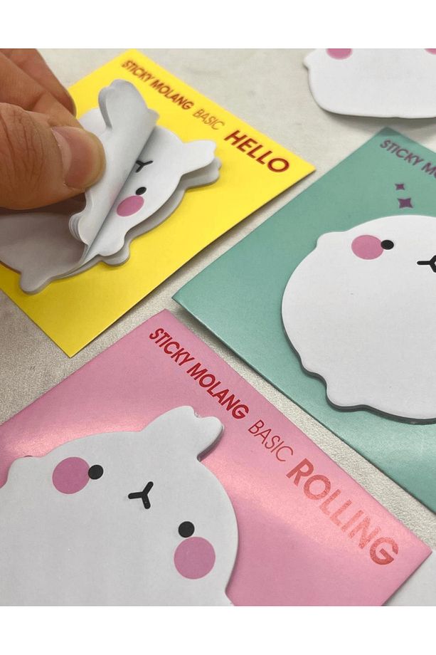 Molang 3'lü Post-it Seti / Sticky Note / Yapışkanlı Not Kağıdı /  Bullet Journal / Scrapbook - 3