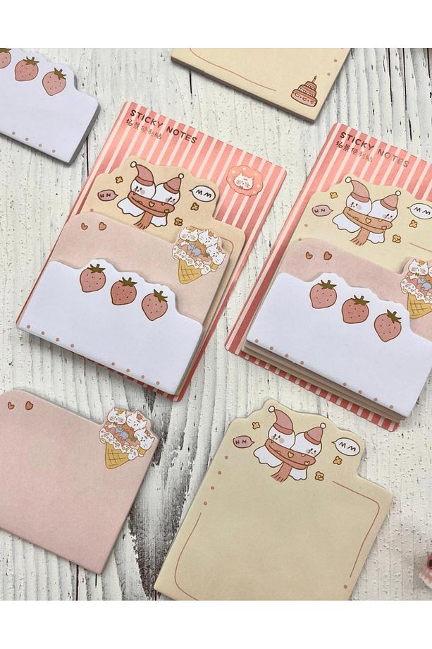 3 Parça Farklı Boyutlarda Pembe Sticky Note Set / Post-it / Bloknot / Not Kağıdı - 4