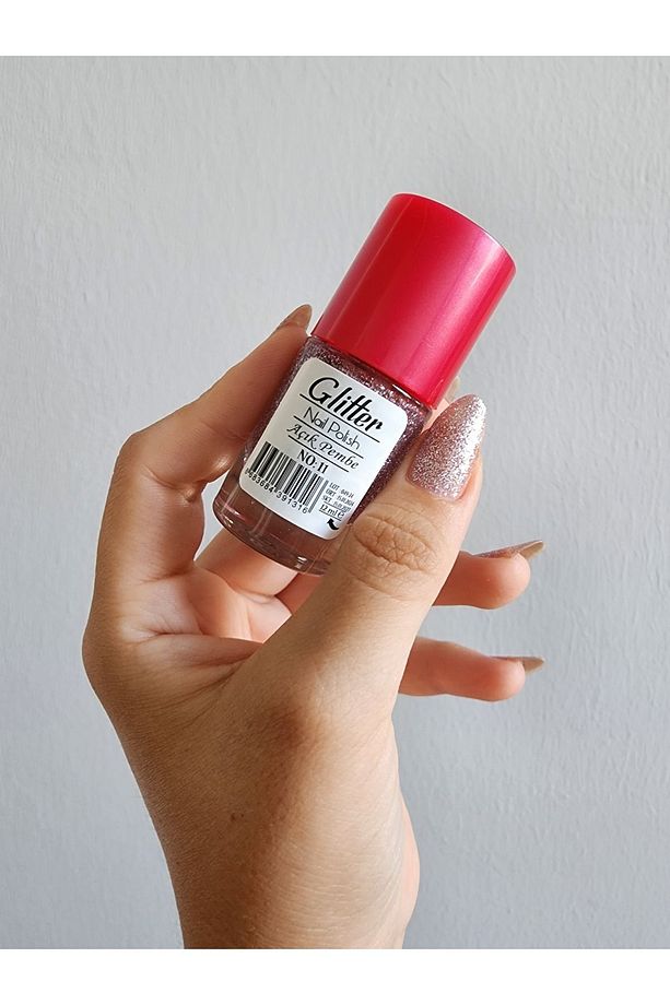 Glitter Simli Oje Açık Pembe No:11 - 4