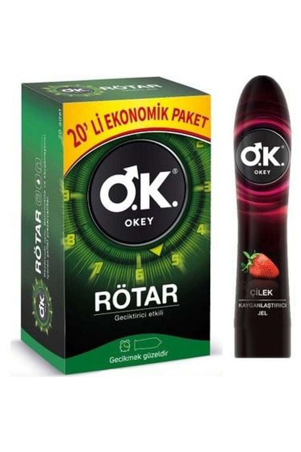 Rötar 20'li + Okey Kayganlaştırıcı Jel Çilek 100 ml Set - 1