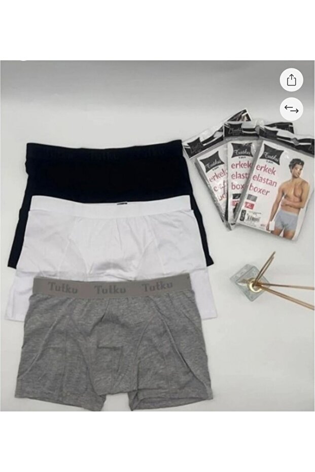 Erkek Elastan Boxer 3lü - 1