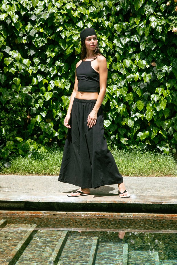 Women's 100% Cotton Palazzo Black Yoga Pants