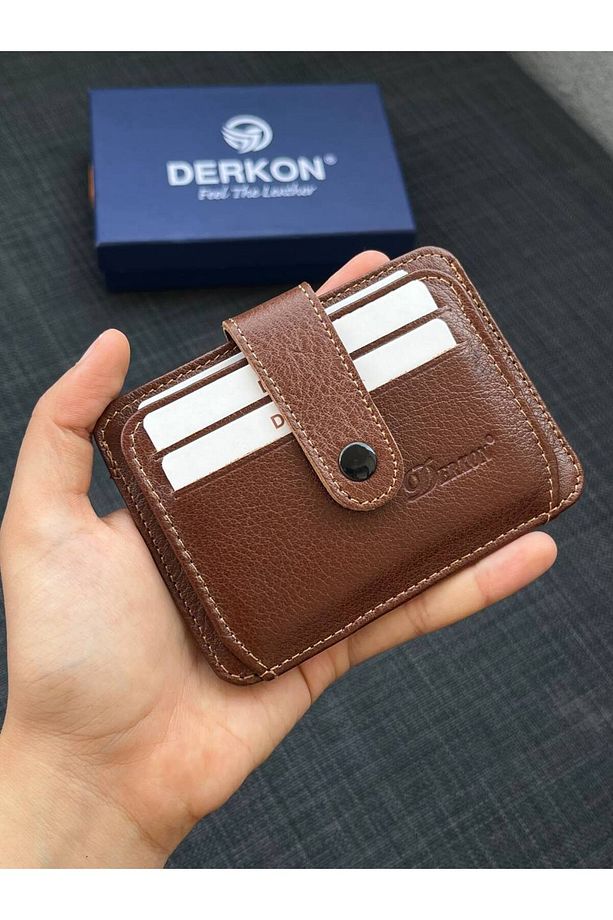 Unisex Taba Hakiki Deri Kartlık Cüzdan - 1