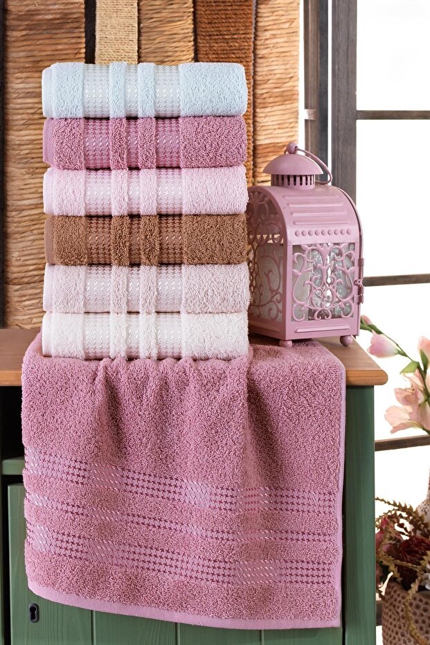 Stars 50x90 cm 6-Piece Antibacterial Hand and Face Towel | Cotton