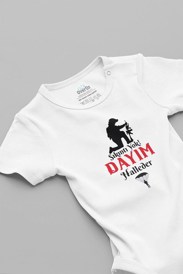 %100 Cotton, No Problem, My Uncle Will Handle It, Short-Sleeved Snap Snap-Fastened Baby Bodysuit /Bodysuit 5596