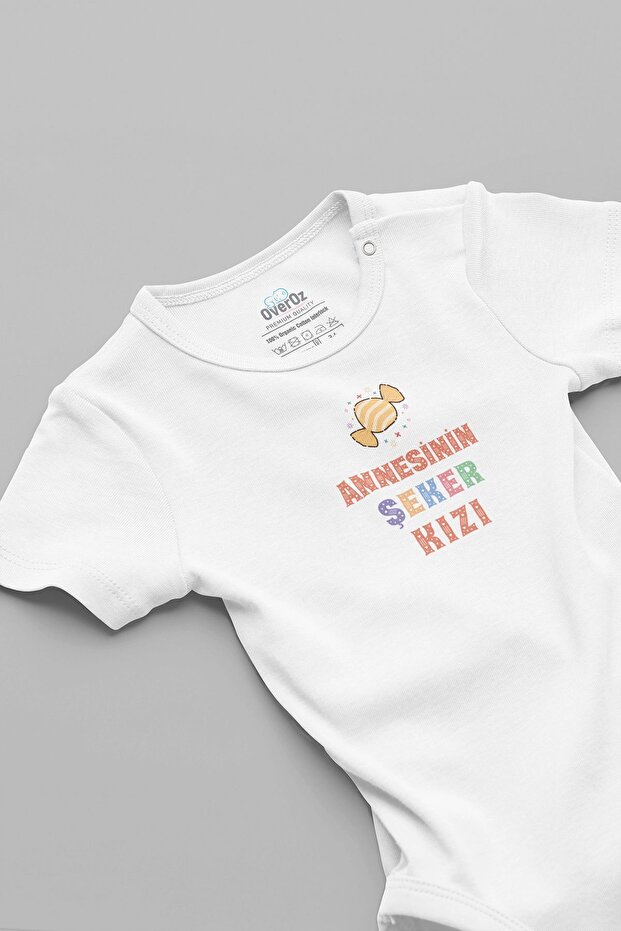 Organic 100% Cotton Mother's Sugar Girl Printed Baby Bodysuit Snap Fastener Jumpsuit 5878