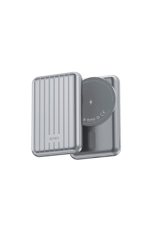 Taşınabilir Wireless Şarj ve PD Hızlı Şarj Özellikli Powerbank Wiwu PP02 15W 5000mAh Gümüş - 1