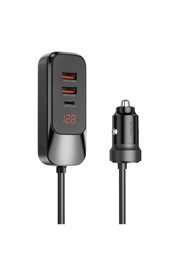 Kablolu Araç Şarj Aleti 120W Wiwu Wi-QC015 Extend Serisi Dual Type-C + Dual USB-A Hızlı Şarj Özellik - 1