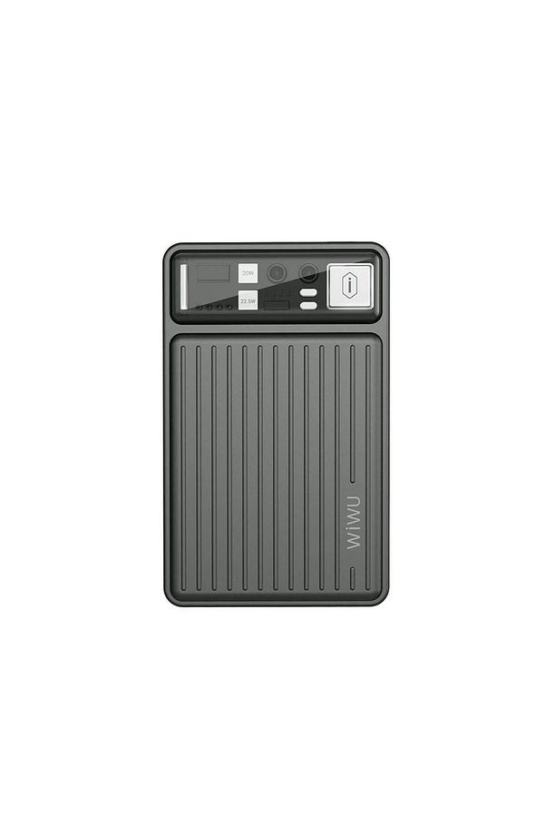Wi-P004 Trunk Serisi Type-C Lightning Çıkışlı Taşınabilir Powerbank PD 22.5W 10000mAh Gri - 1
