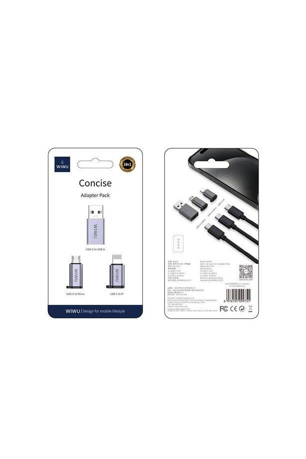 Wi-C031 Concise Serisi 3in1 Type-C to USB-A&Type-C&Lightning Adaptör Paketi - 5
