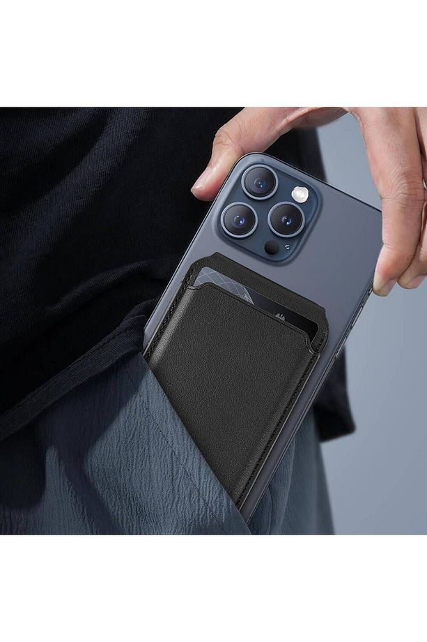 Standlı Magnetik Kartlık Wiwu MW-003 Mag Wallet Siyah - 3