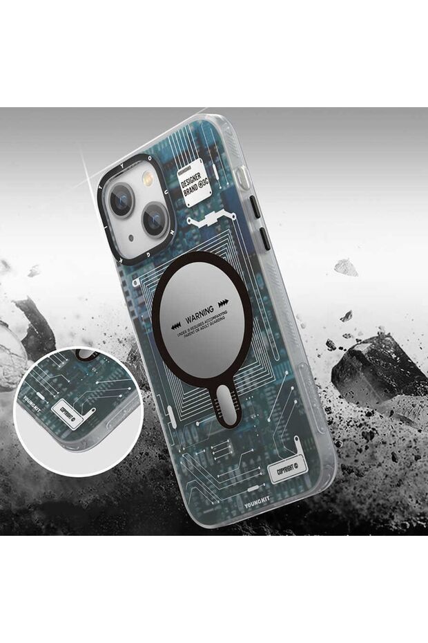 Apple iPhone 14 Plus Uyumlu Technology Serisi Mavi Kapak - 3