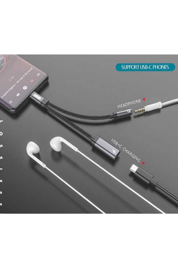 Go Des Gd-uc312 Type-c To 3.5 Mm Aux Kulaklık Ve Şarj Dönüştürücü Ses Adaptörü - 2
