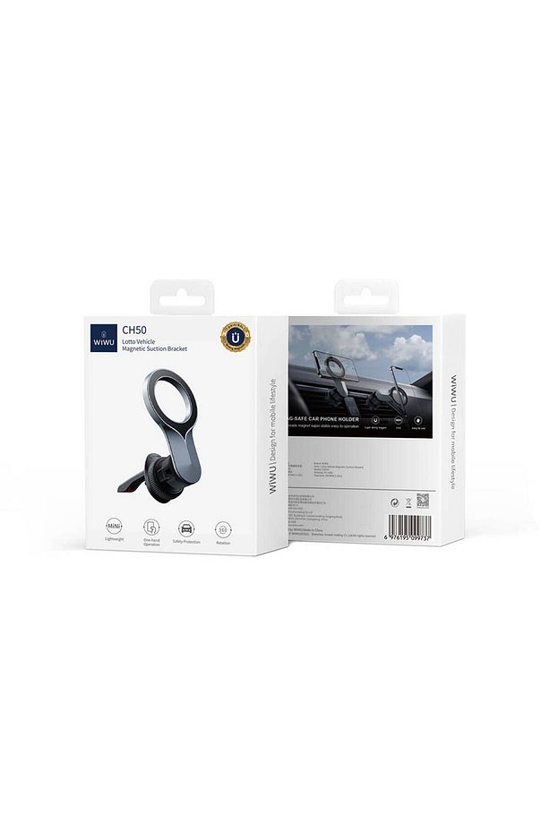 Magnetik Araç Telefon Tutucu Wiwu CH50 360 Derece Dönebilen Havalandırma Tasarım Siyah - 5