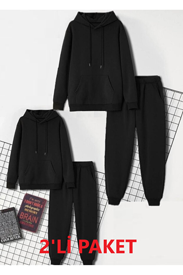 2 Piece Set Hooded Unisex Tracksuit Set