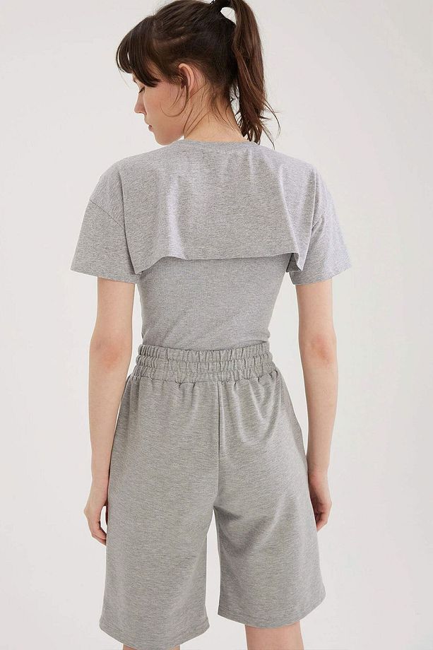 Comfort Label Bağcıklı Oversize Uzun Unisex Bermuda Şort - 7