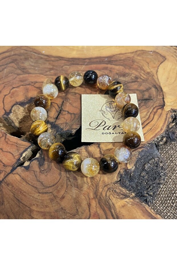 Tiger Eye and Citrine Design Bracelet