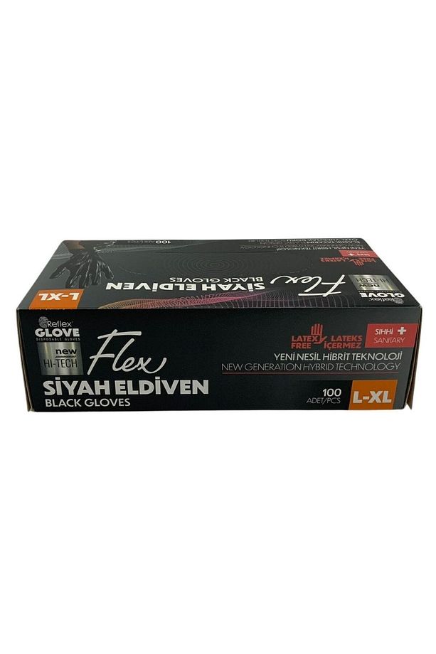 Glove Flex Siyah Eldiven L-XL 100 Adet - 6