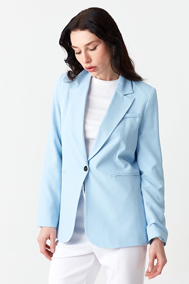 Kadın Mavi Blazer Ceket - 3