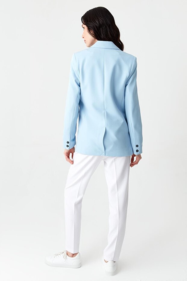 Kadın Mavi Blazer Ceket - 2