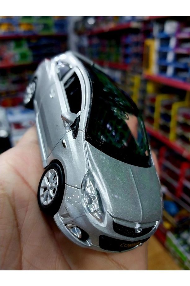 Opel Corsa Metal Araba Orjinal Diecast Puback Model Demir Koleksiyon Kapı Açılır Sılver - 6