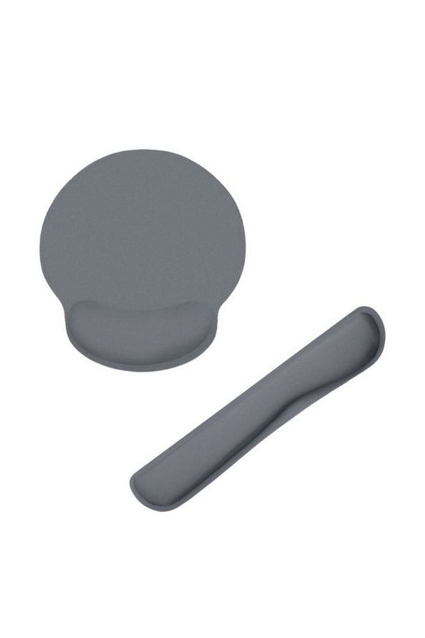 Mps Ergonomik Klavye Bilek Desteği Ve Yuvarlak Mousepad Seti Gri - 1