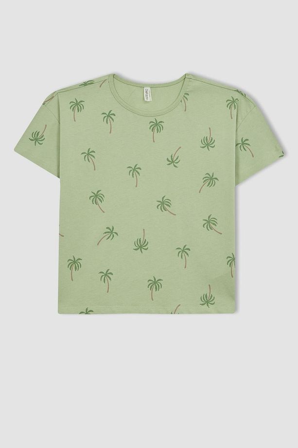 Kız Çocuk Desenli Kısa Kollu Şortlu Pijama Takımı B0813a823sm - 2