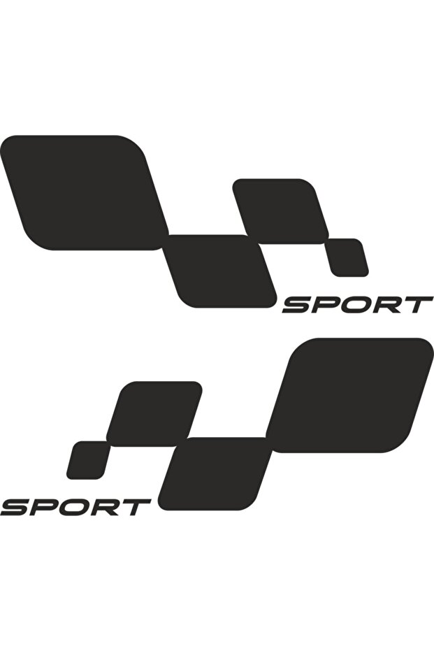 - 2 Pieces Right and Left Sport Text Sticker, Race Sticker Black 30x16 Cm - S0031