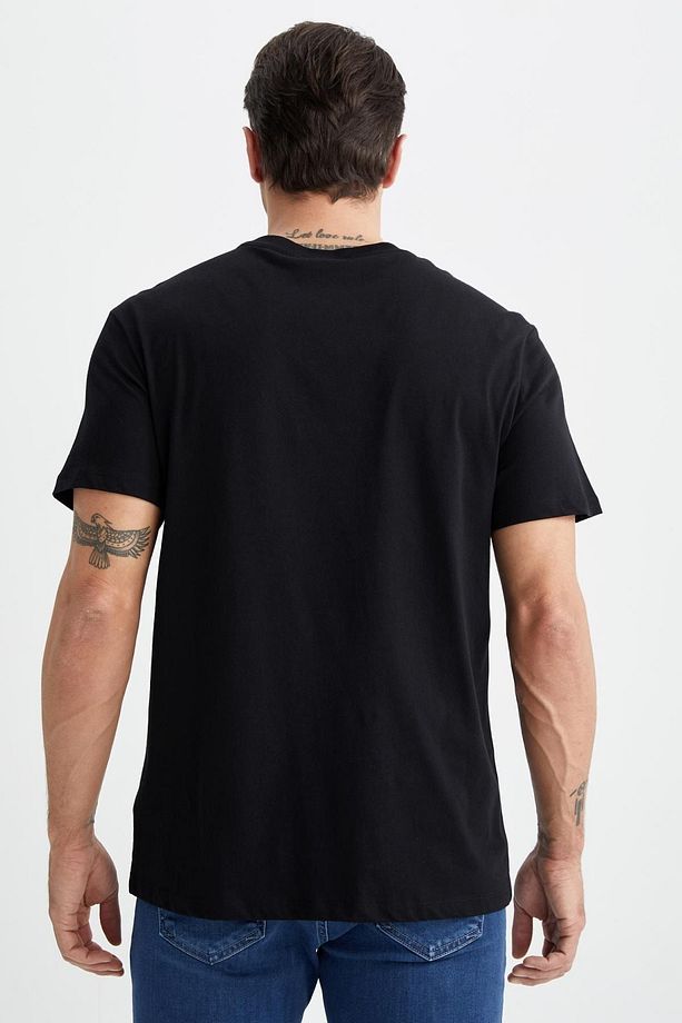 New Regular Fit Bisiklet Yaka Basic Kısa Kollu %100 Pamuk Tişört - 6