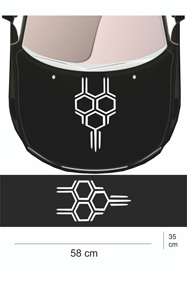 Sticker 58x35 Cm - New Trend - Honeycomb Hood Auto Sticker - Car Sticker