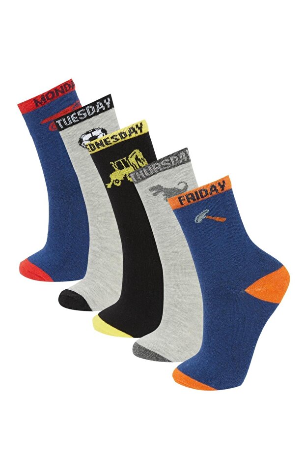 5-Pack Cotton Long Socks for Boys Y2880A6Ns