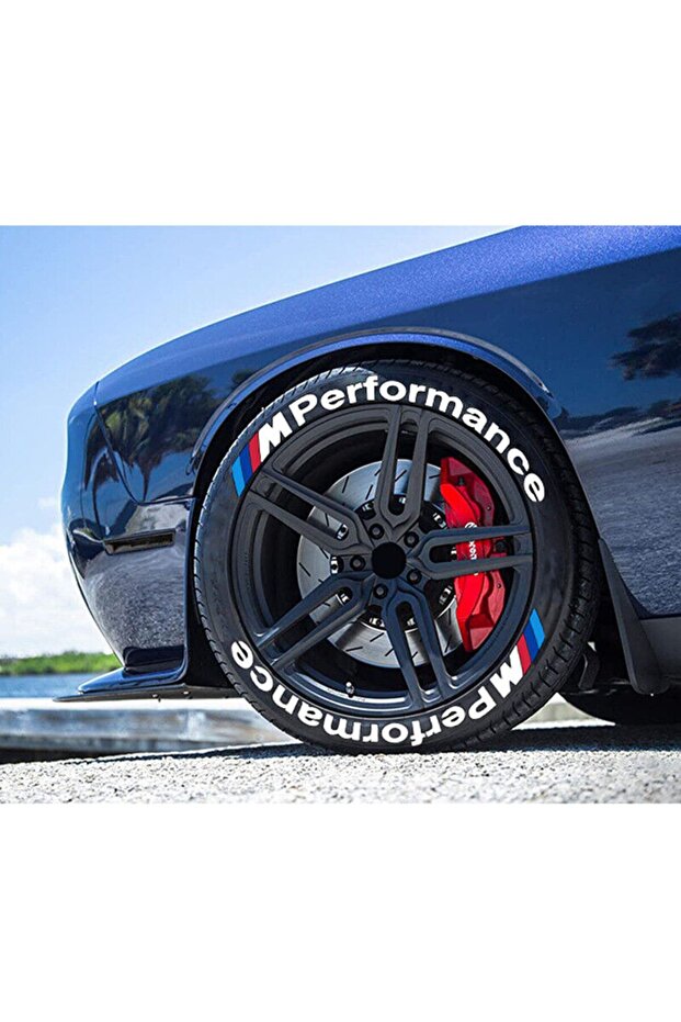 M Power 4 Pieces White Permanent Tire Lettering