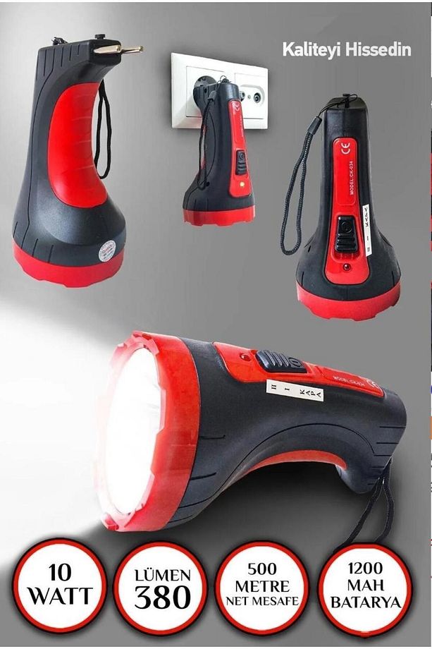 Ultra Güçlü Tutma Kemerli, Projektör El Feneri AC220V 50 HZ 10W LED - 2