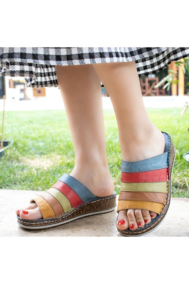Orthopedic Leather Women's Slippers 11394