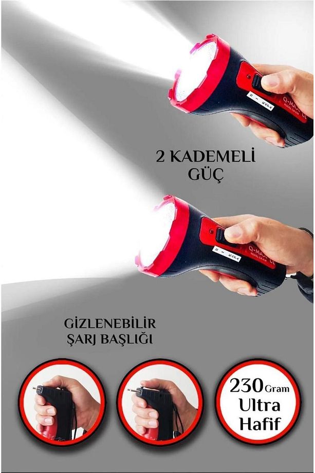 Ultra Güçlü Tutma Kemerli, Projektör El Feneri AC220V 50 HZ 10W LED - 4